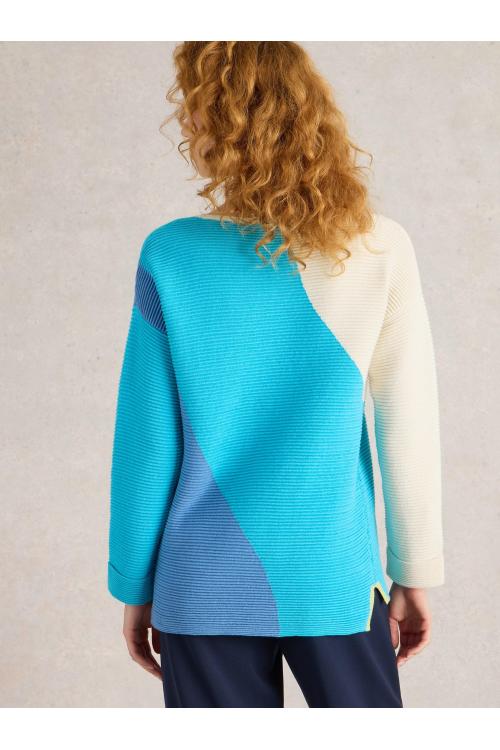White Stuff JANA ABSTRACT JUMPER in BRT BLUE Art. WS443089