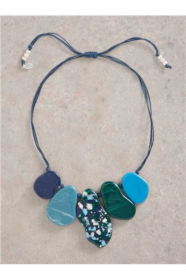 White Stuff Abstract Resin Necklace in BLUE MLT Art. WS443132