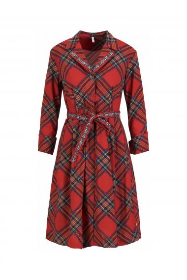 Blutsgeschwister Midi- Kleid Zauberknopf und Kragen in rainbow steward Gr. S