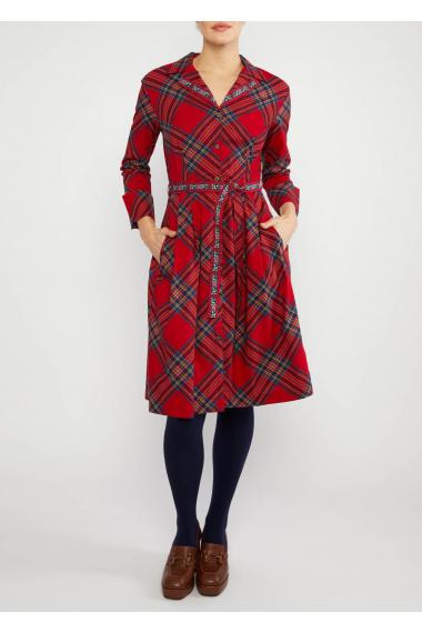 Blutsgeschwister Midi- Kleid Zauberknopf und Kragen in rainbow steward Gr. S