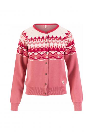 Blutsgeschwister Zipper/ Cardigan Happy Heritage in nostalgic island knit pink Gr. S