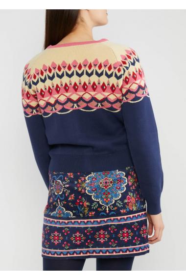Blutsgeschwister Zipper/ Cardigan Happy Heritage in nostalgic island knit blue Gr. S
