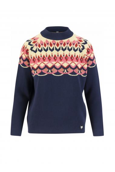 Blutsgeschwister Pullover Cold Day Warm Heart in nostalgic island knit blue Gr. S