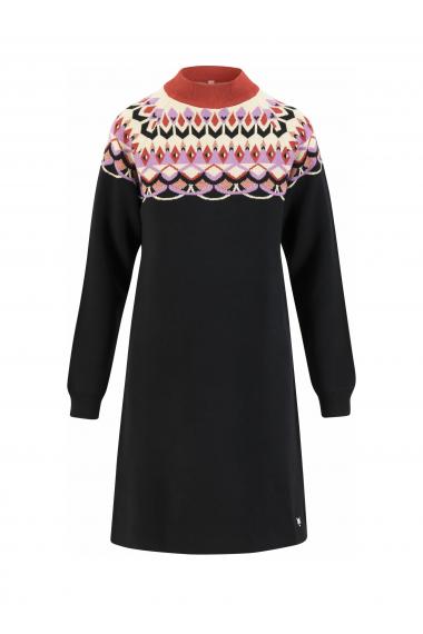 Blutsgeschwister Midi- Kleid Scandi woods in nostalgic island knit black Gr. S