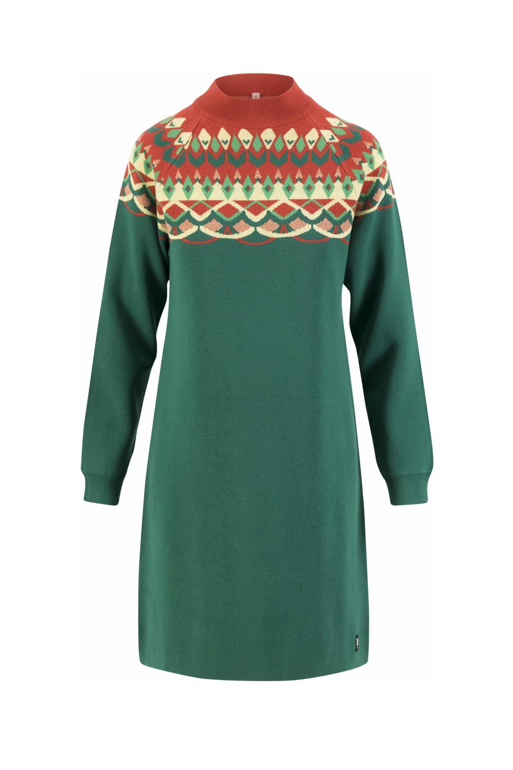 Blutsgeschwister Midi- Kleid Scandi woods in nostalgic island knit green Gr. S