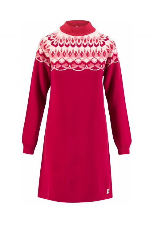 Blutsgeschwister Midi- Kleid Scandi woods in nostalgic island knit red Gr. S