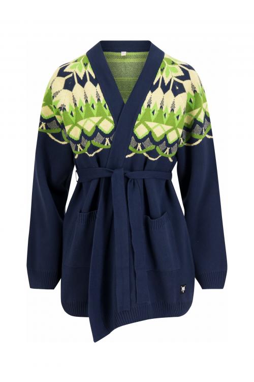 Blutsgeschwister Zipper/ Cardigan Winterdays Wrapper in nostalgic island knit midnight Gr. S
