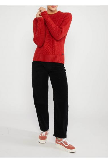 Blutsgeschwister Pullover All about Aran in old library red Gr. S