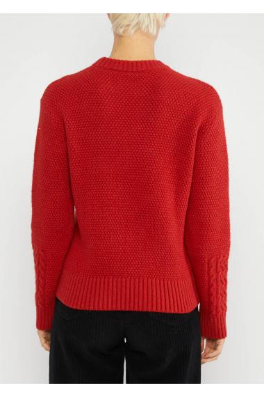 Blutsgeschwister Pullover All about Aran in old library red Gr. S