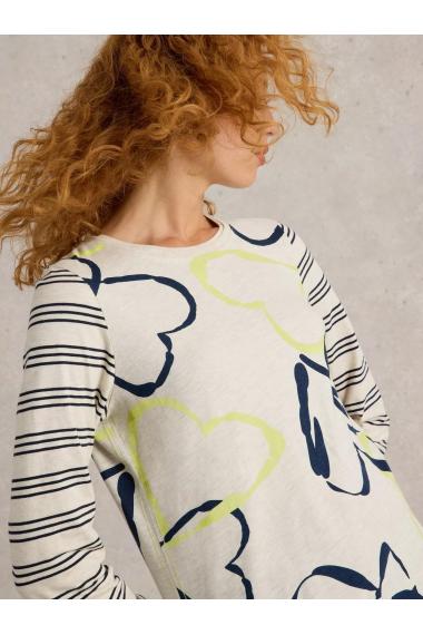 White Stuff CLARA LS TEE in Nat Pr Art. WS442989