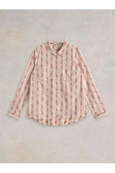 White Stuff Sophie Organic Cotton Shirt in RED MLT Art. WS442783