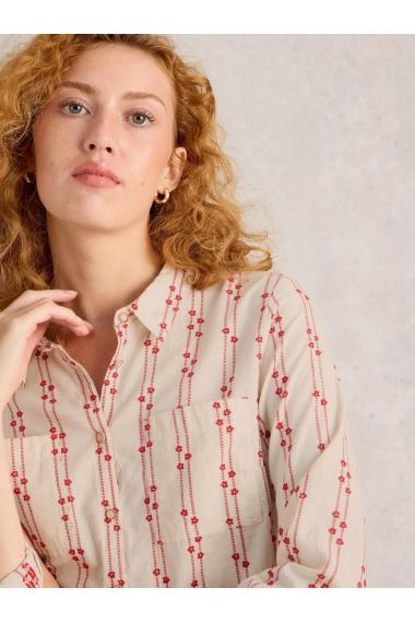White Stuff Sophie Organic Cotton Shirt in RED MLT Art. WS442783