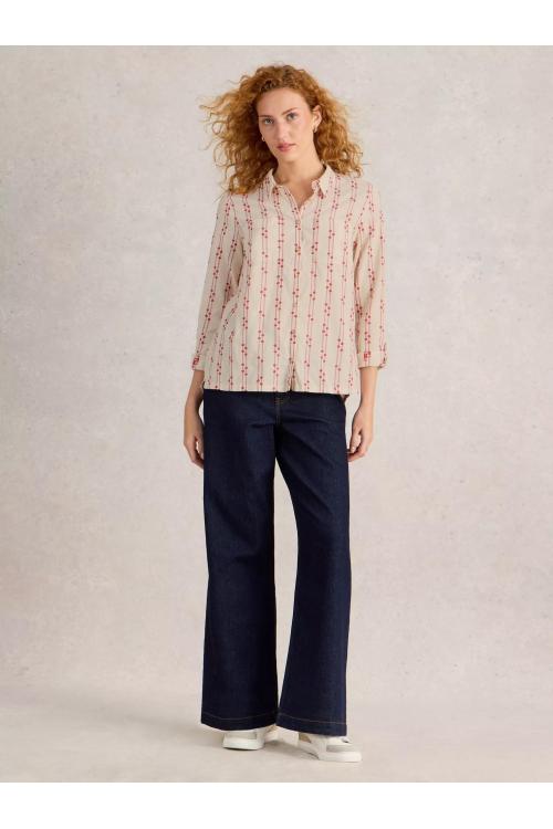 White Stuff Sophie Organic Cotton Shirt in RED MLT Art. WS442783