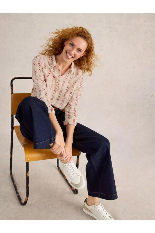 White Stuff Sophie Organic Cotton Shirt in RED MLT Art. WS442783