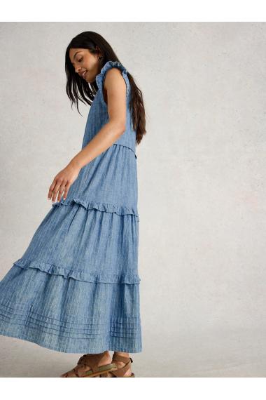 White Stuff Womens Rosie Stripe Maxi Dress  in BLUE_MLT Art WS443532