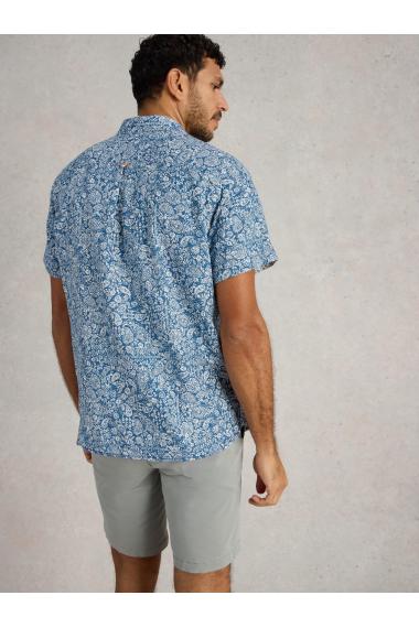 White Stuff Mens Paisley SS Printed Shirt  in BLUE_PR Art WS443558