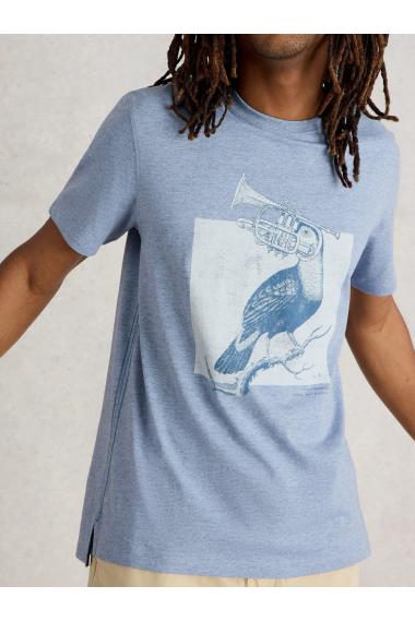 White Stuff Mens Toucan Graphic Tee  in BLUE_PR Art WS443607