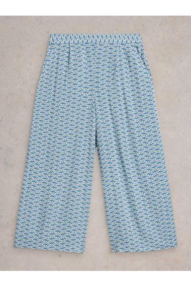 White Stuff Womens Lisette Crinkle Culotte  in BLUE_PR Art WS443417