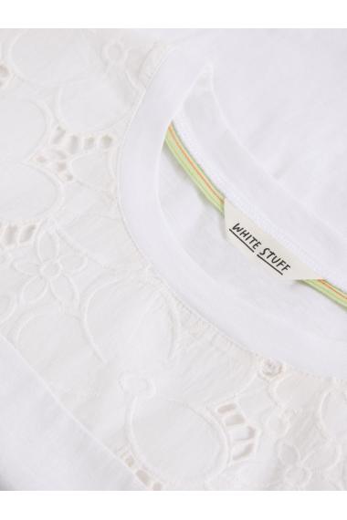 White Stuff Womens THEA BRODERIE TEE  in BRIL_WHITE Art WS443709