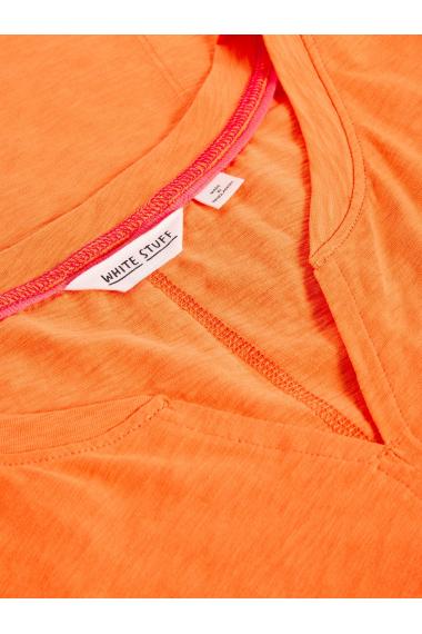 White Stuff Womens NELLY NOTCH NECK TEE  in BRT_ORANGE Art WS443000