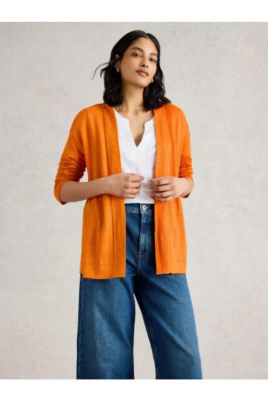 White Stuff Womens CARLY LINEN CARDI  in BRT_ORANGE Art WS443669
