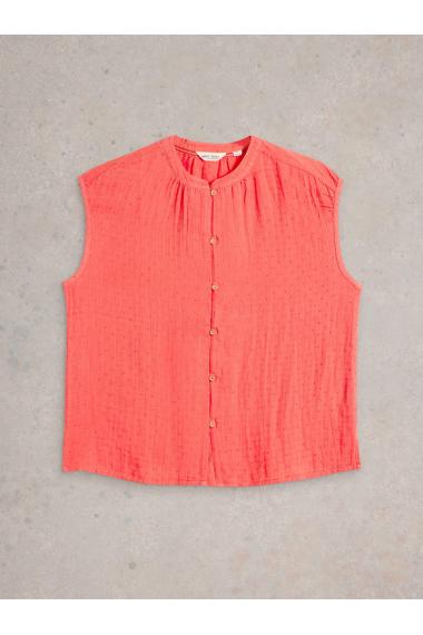 White Stuff Womens Yasmin Double Cloth Vest  in BRT_PINK Art WS443463