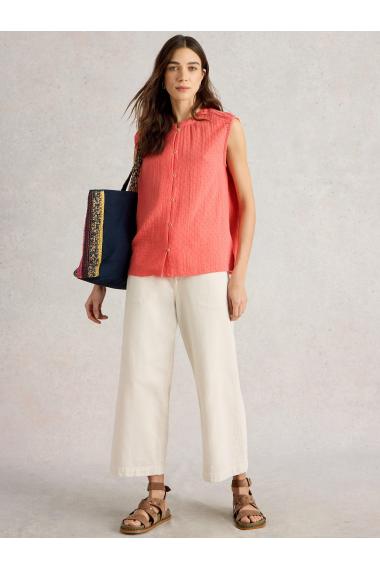 White Stuff Womens Yasmin Double Cloth Vest  in BRT_PINK Art WS443463