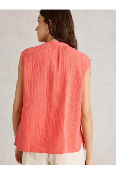 White Stuff Womens Yasmin Double Cloth Vest  in BRT_PINK Art WS443463