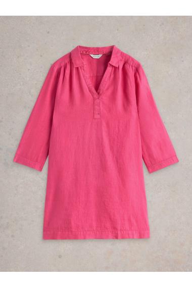 White Stuff Womens Blake Linen Tunic  in BRT_PINK Art WS443449