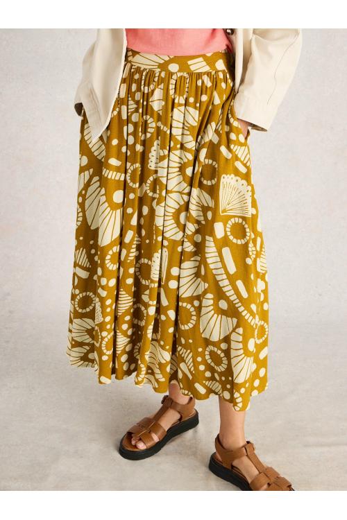 White Stuff Womens Abigail Midi Skirt  in CHART_PR Art WS443412