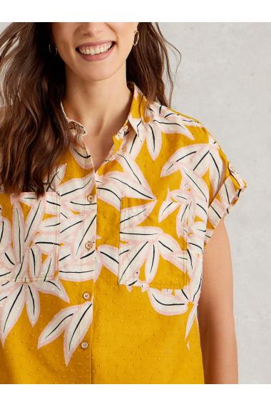White Stuff Womens Ellie Organic Cotton Shirt  in CHART_PR Art WS443450