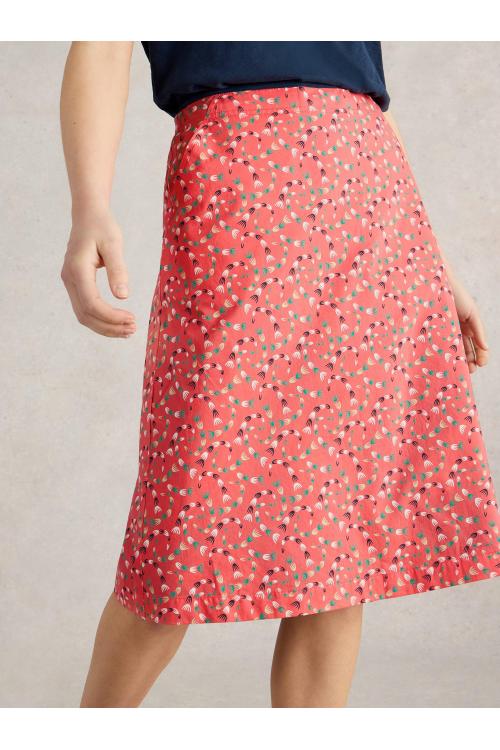 White Stuff Womens Nell Reversible Skirt  in CORAL_MLT Art WS443365