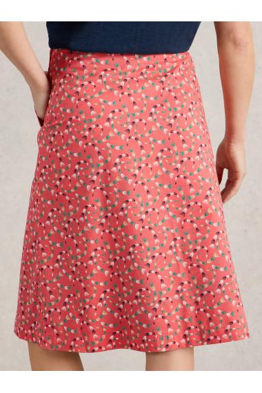 White Stuff Womens Nell Reversible Skirt  in CORAL_MLT Art WS443365