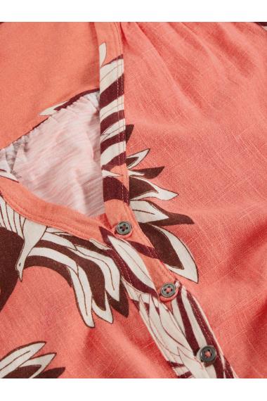 White Stuff Womens DELILAH BUTTON TOP  in CORAL_PR Art WS442988
