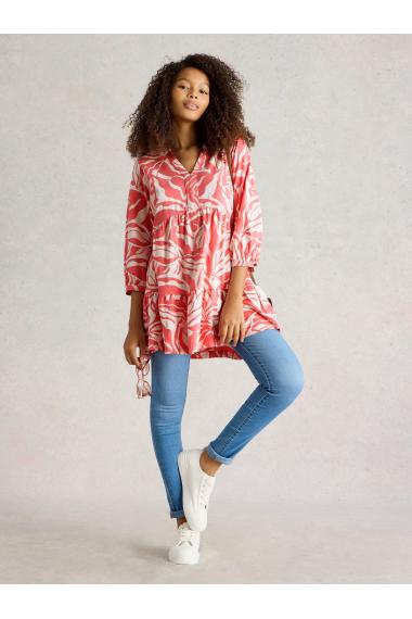 White Stuff Womens MARTA TUNIC  in CORAL_PR Art WS443704