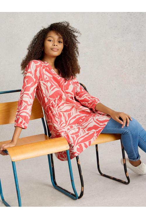 White Stuff Womens MARTA TUNIC  in CORAL_PR Art WS443704