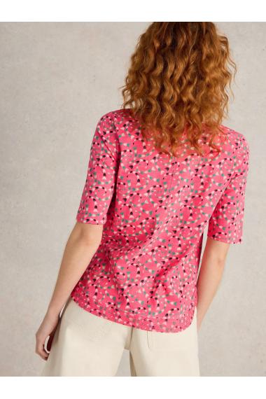 White Stuff Womens WEAVER JERSEY TEE  in CORAL_PR Art WS443011