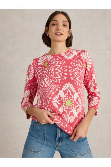 White Stuff Womens ROSE JUMPER  in CORAL_PR Art WS443681