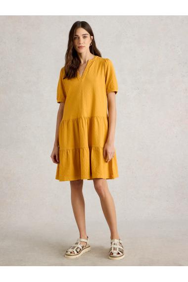 White Stuff Womens Clara Jersey Dress   in DK_YELLOW Art WS443504