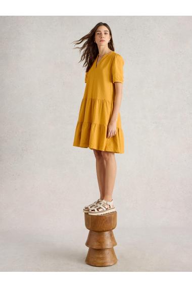 White Stuff Womens Clara Jersey Dress   in DK_YELLOW Art WS443504