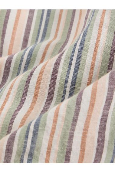 White Stuff Mens Keswick SS Stripe Linen Shirt  in GREEN_MLT Art WS443541