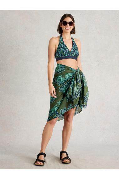 White Stuff Womens Sunshine Reversible Bikini Top  in GREEN_MLT Art WS443647