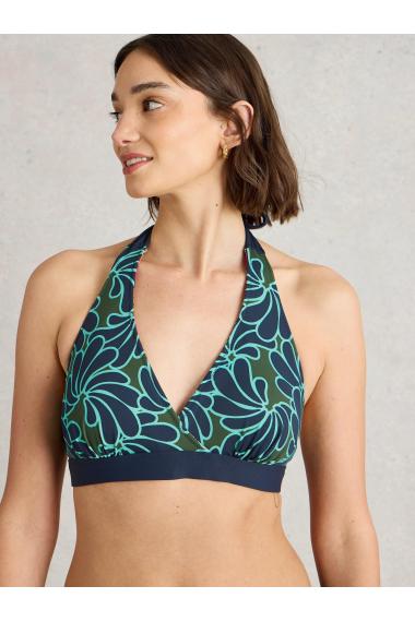 White Stuff Womens Sunshine Reversible Bikini Top  in GREEN_MLT Art WS443647