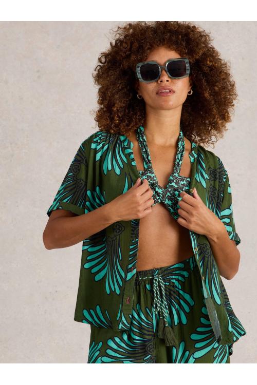 White Stuff Womens Sloane Shirt  in GREEN_MLT Art WS443662