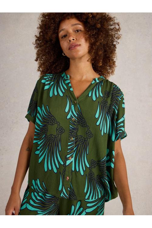 White Stuff Womens Sloane Shirt  in GREEN_MLT Art WS443662