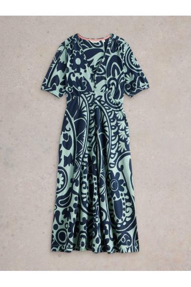 White Stuff Womens Megan Jersey Dress  in GREEN_PR Art WS443076