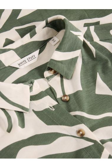 White Stuff Womens Ria Jersey Shirt Dress  in GREEN_PR Art WS443498