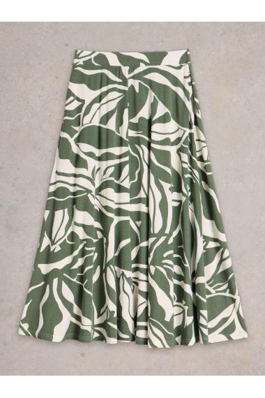 White Stuff Womens Jada Jersey Maxi Skirt  in GREEN_PR Art WS442802