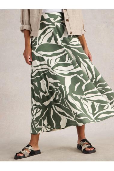 White Stuff Womens Jada Jersey Maxi Skirt  in GREEN_PR Art WS442802