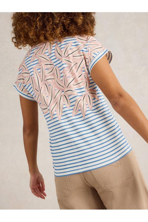 White Stuff Womens NELLY NOTCH NECK TEE  in IVORY_MLT Art WS443000